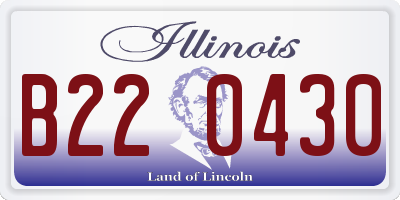 IL license plate B220430