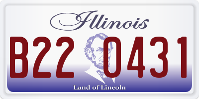 IL license plate B220431