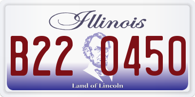 IL license plate B220450