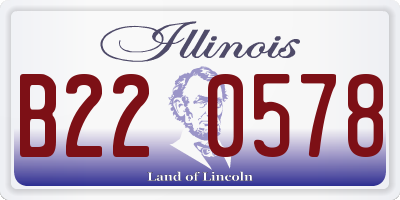 IL license plate B220578
