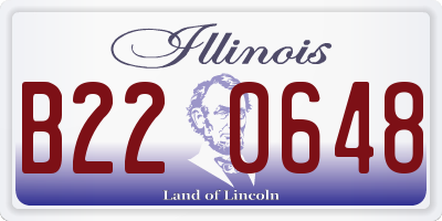 IL license plate B220648