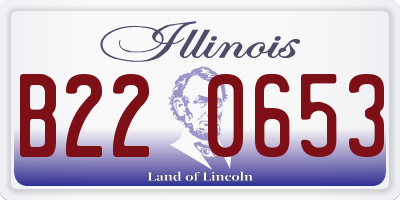 IL license plate B220653
