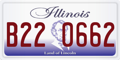 IL license plate B220662
