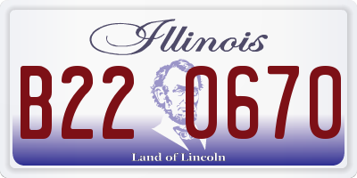 IL license plate B220670