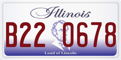 IL license plate B220678