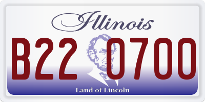 IL license plate B220700