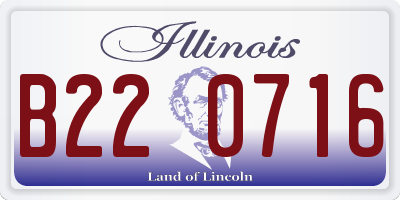 IL license plate B220716