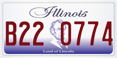 IL license plate B220774