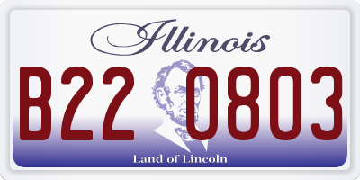 IL license plate B220803