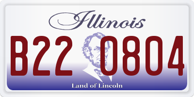 IL license plate B220804