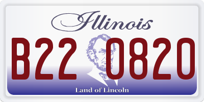 IL license plate B220820