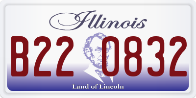 IL license plate B220832