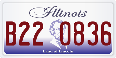 IL license plate B220836