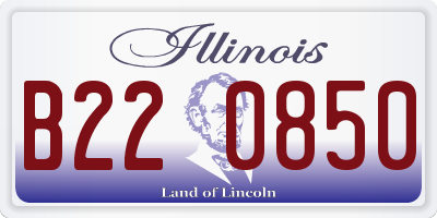 IL license plate B220850
