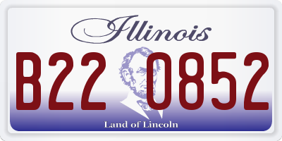 IL license plate B220852