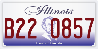 IL license plate B220857