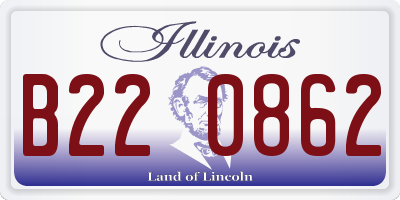 IL license plate B220862