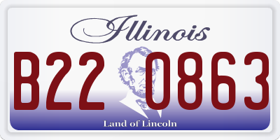 IL license plate B220863