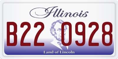 IL license plate B220928