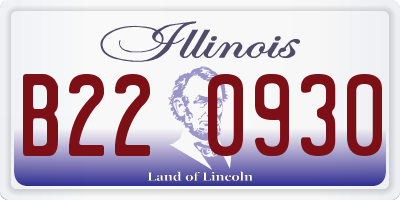IL license plate B220930