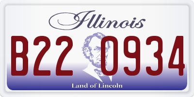 IL license plate B220934