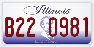 IL license plate B220981