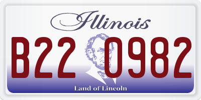 IL license plate B220982