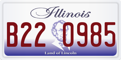 IL license plate B220985