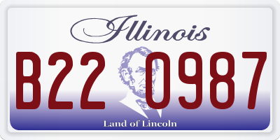 IL license plate B220987