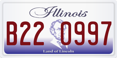 IL license plate B220997