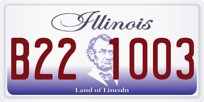 IL license plate B221003