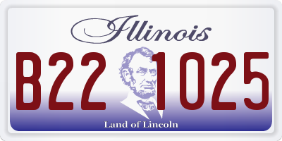 IL license plate B221025