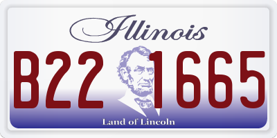 IL license plate B221665