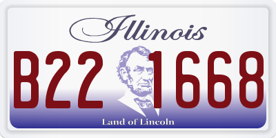 IL license plate B221668