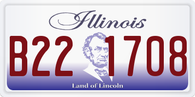 IL license plate B221708