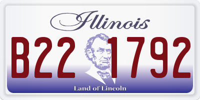 IL license plate B221792