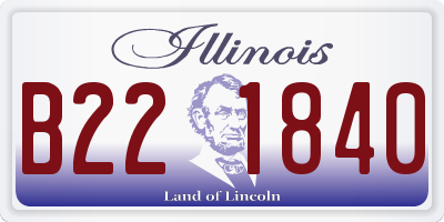 IL license plate B221840