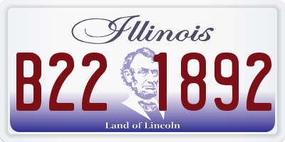 IL license plate B221892