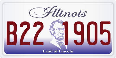 IL license plate B221905