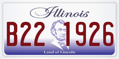 IL license plate B221926