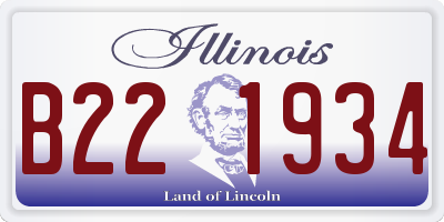 IL license plate B221934