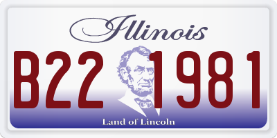 IL license plate B221981