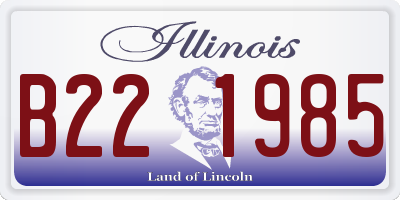 IL license plate B221985