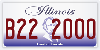 IL license plate B222000