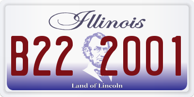 IL license plate B222001