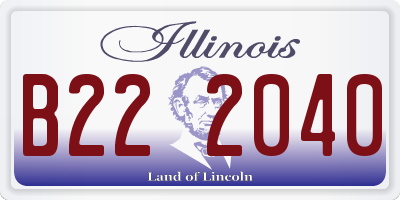 IL license plate B222040