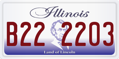 IL license plate B222203