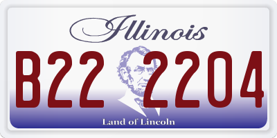 IL license plate B222204
