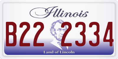 IL license plate B222334