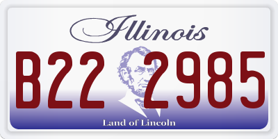 IL license plate B222985